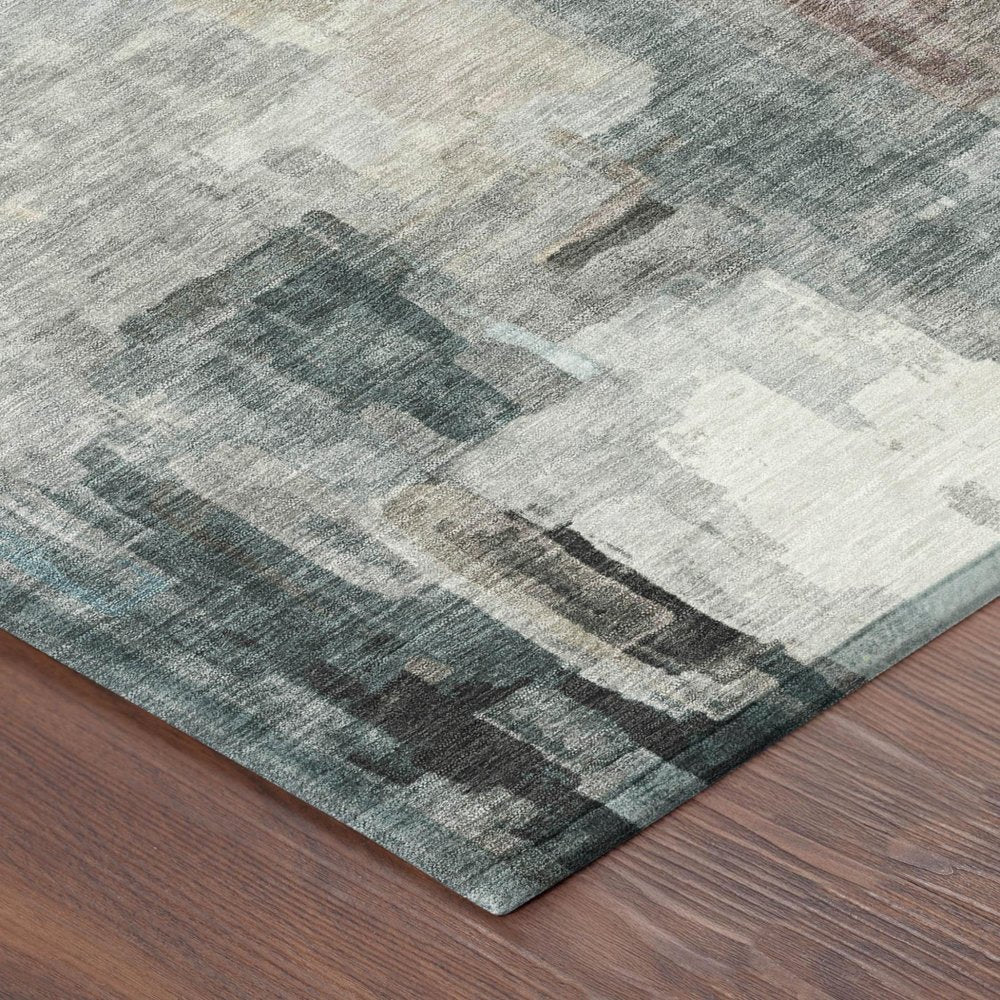 9' X 12' Ivory And Gray Abstract Washable Indoor Outdoor Area Rug HomeRoots