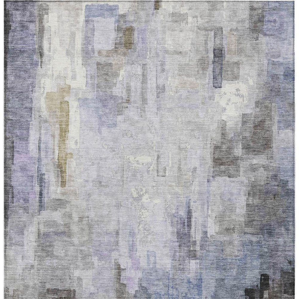 3' X 5' Lavender And Gray Abstract Washable Indoor Outdoor Area Rug HomeRoots