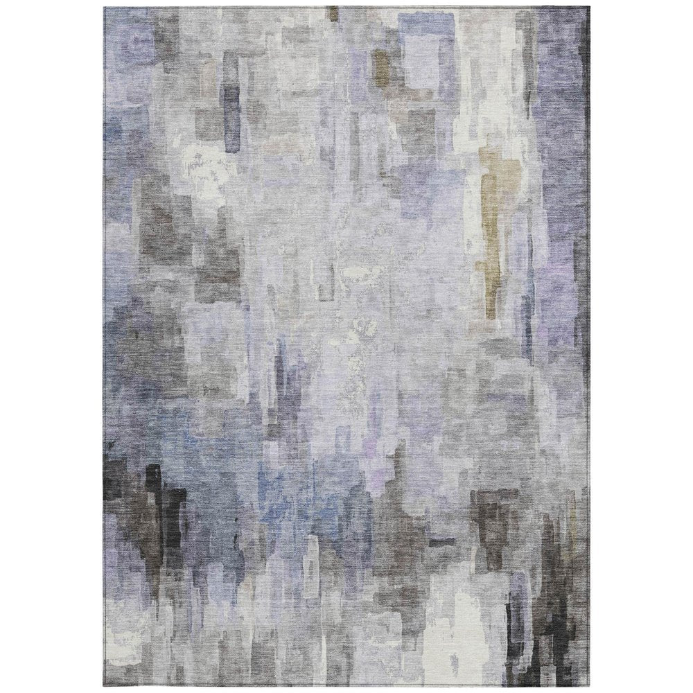 3' X 5' Lavender And Gray Abstract Washable Indoor Outdoor Area Rug HomeRoots