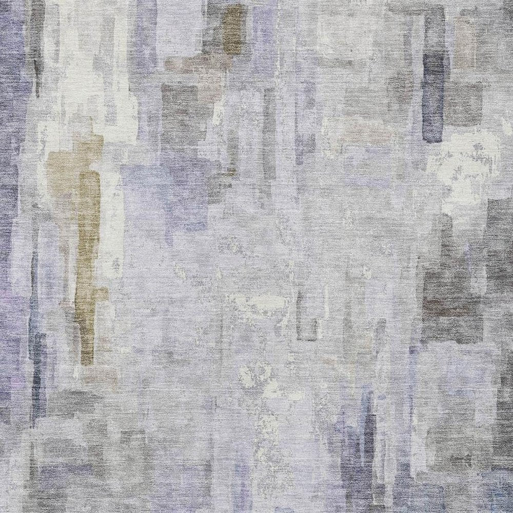 3' X 5' Lavender And Gray Abstract Washable Indoor Outdoor Area Rug HomeRoots