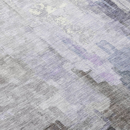 3' X 5' Lavender And Gray Abstract Washable Indoor Outdoor Area Rug HomeRoots