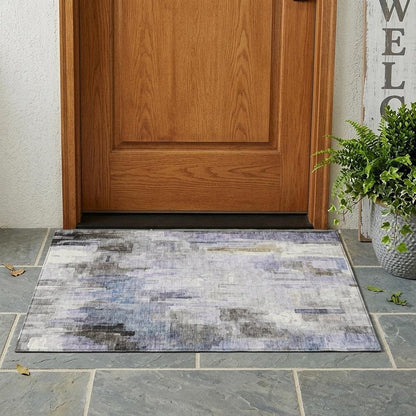 3' X 5' Lavender And Gray Abstract Washable Indoor Outdoor Area Rug HomeRoots