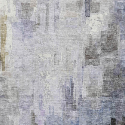 8' X 10' Lavender And Gray Abstract Washable Indoor Outdoor Area Rug HomeRoots