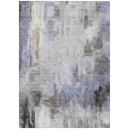 8' X 10' Lavender And Gray Abstract Washable Indoor Outdoor Area Rug HomeRoots