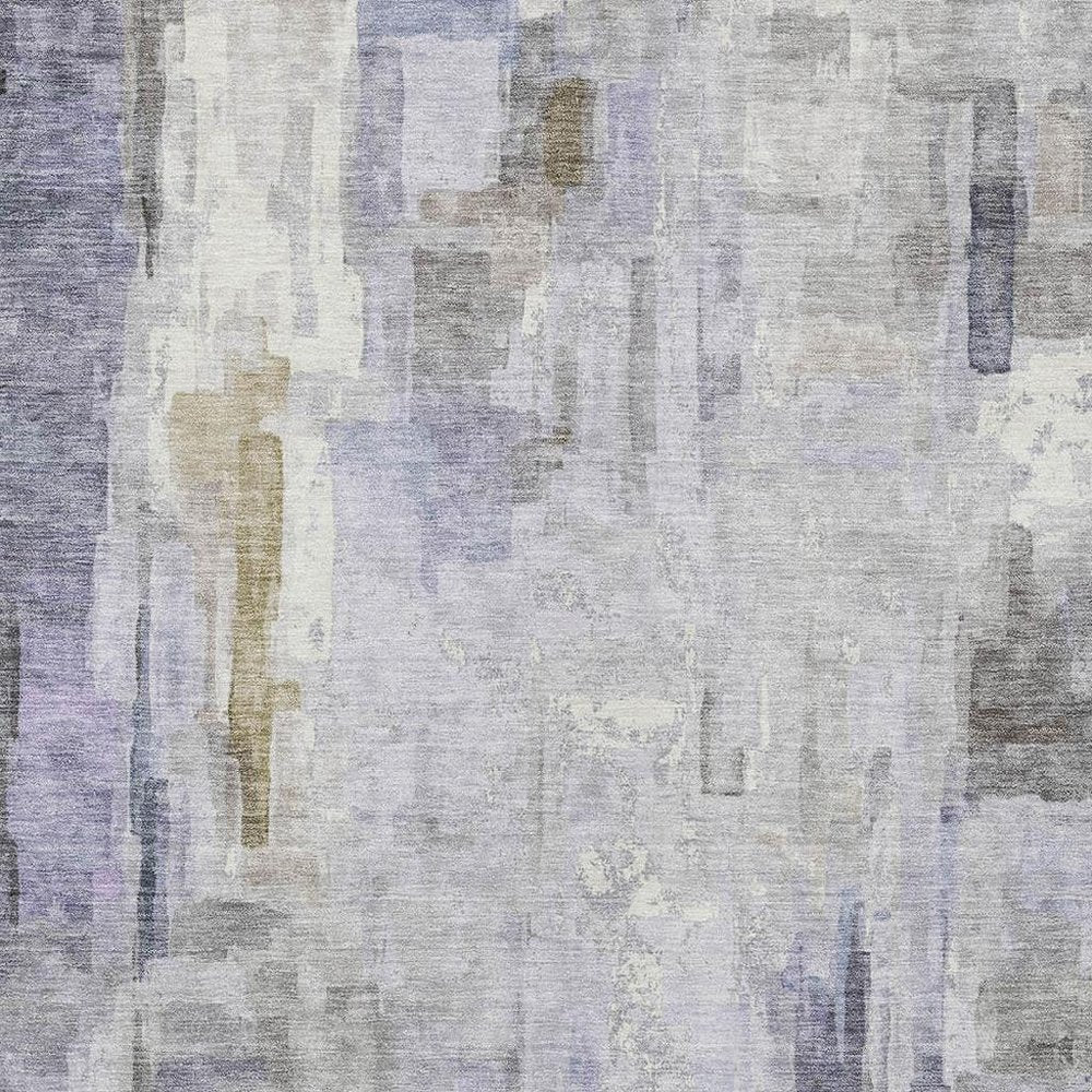 9' X 12' Lavender And Gray Abstract Washable Indoor Outdoor Area Rug HomeRoots