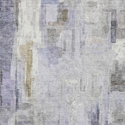 9' X 12' Lavender And Gray Abstract Washable Indoor Outdoor Area Rug HomeRoots