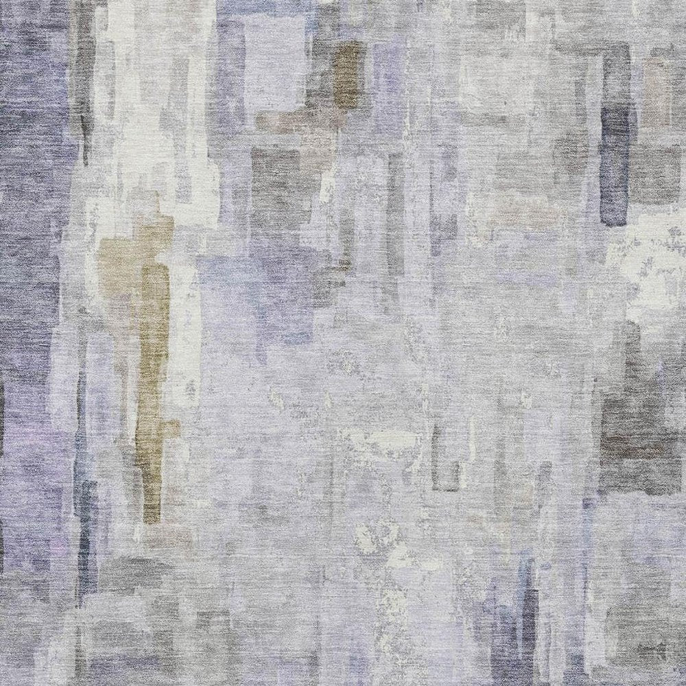 9' X 12' Lavender And Gray Abstract Washable Indoor Outdoor Area Rug HomeRoots