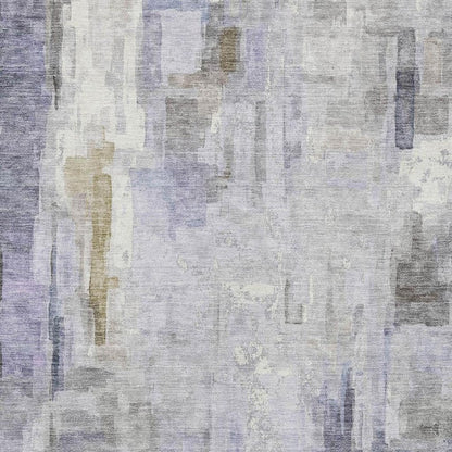 9' X 12' Lavender And Gray Abstract Washable Indoor Outdoor Area Rug HomeRoots