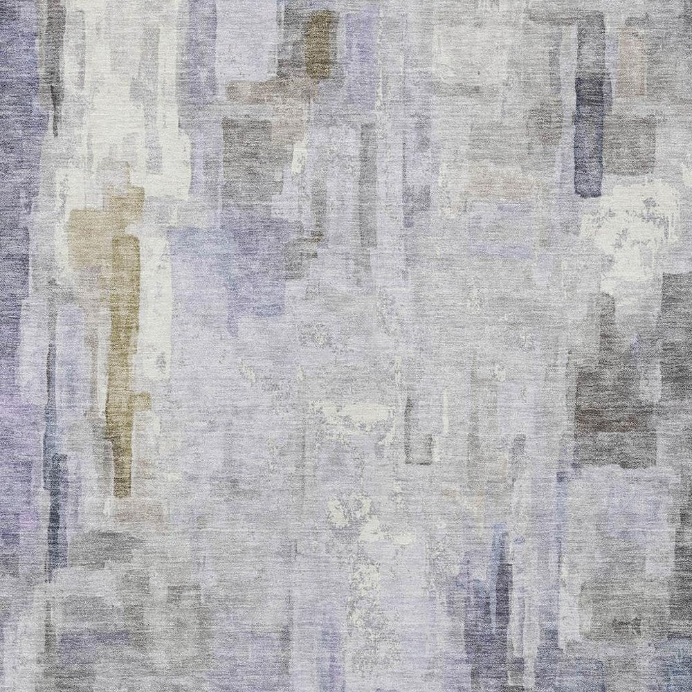 10' X 14' Lavender And Gray Abstract Washable Indoor Outdoor Area Rug HomeRoots