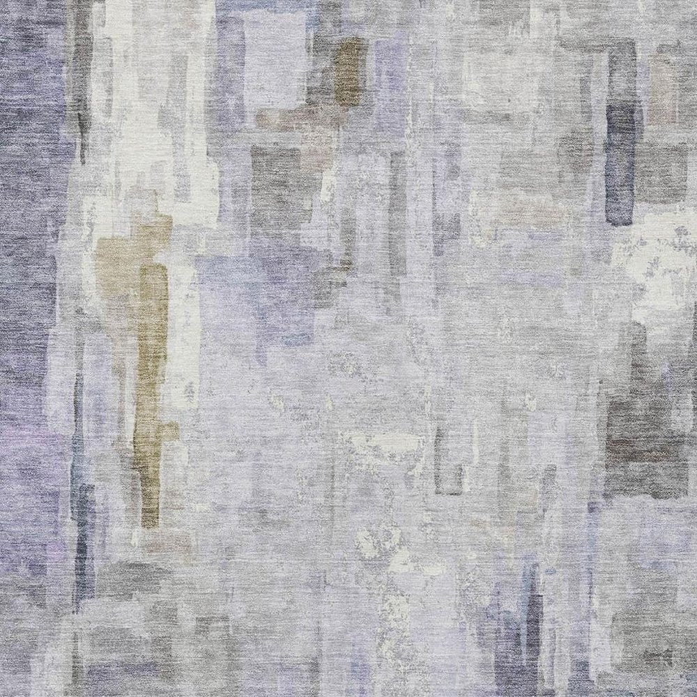 10' X 14' Lavender And Gray Abstract Washable Indoor Outdoor Area Rug HomeRoots
