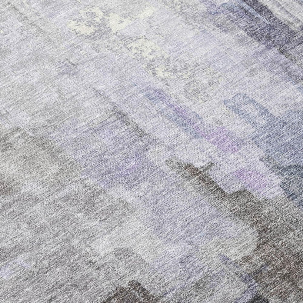 10' X 14' Lavender And Gray Abstract Washable Indoor Outdoor Area Rug HomeRoots