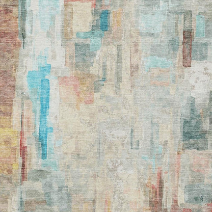 3' X 5' Pearl And Gray Abstract Washable Indoor Outdoor Area Rug HomeRoots