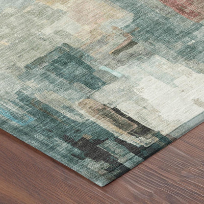 3' X 5' Pearl And Gray Abstract Washable Indoor Outdoor Area Rug HomeRoots