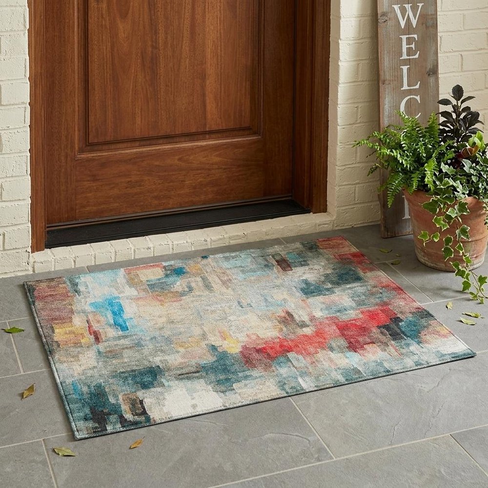 3' X 5' Pearl And Gray Abstract Washable Indoor Outdoor Area Rug HomeRoots