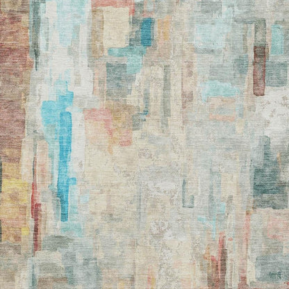 5' X 8' Pearl And Gray Abstract Washable Indoor Outdoor Area Rug HomeRoots