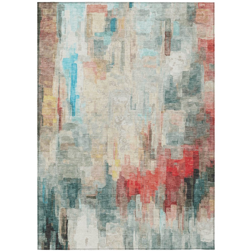 5' X 8' Pearl And Gray Abstract Washable Indoor Outdoor Area Rug HomeRoots