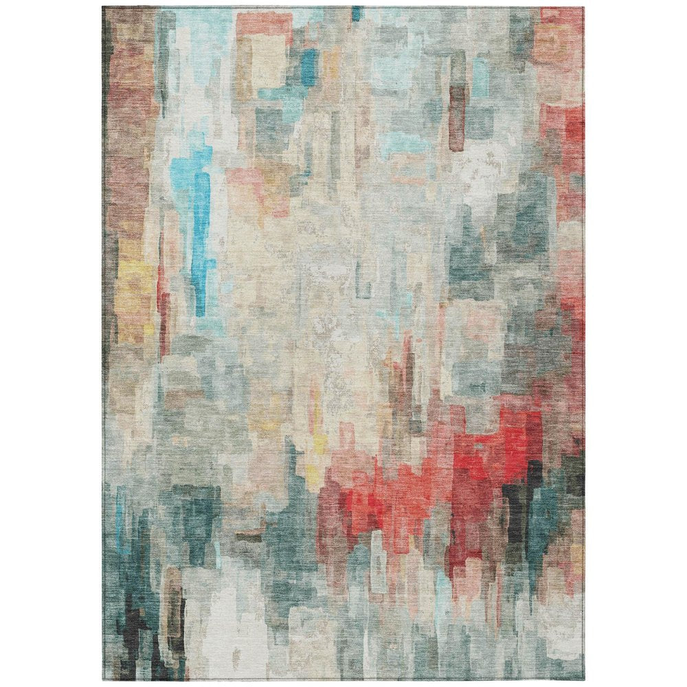 5' X 8' Pearl And Gray Abstract Washable Indoor Outdoor Area Rug HomeRoots
