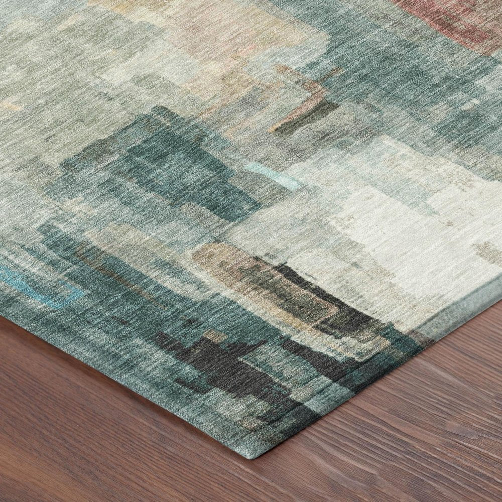 5' X 8' Pearl And Gray Abstract Washable Indoor Outdoor Area Rug HomeRoots