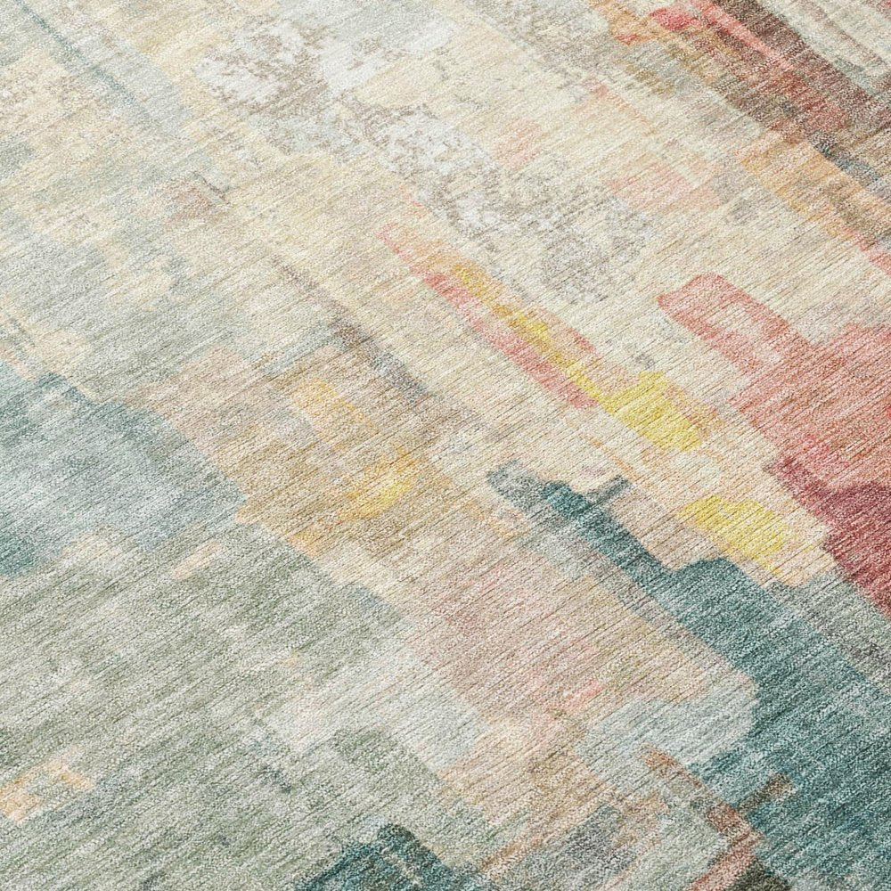 5' X 8' Pearl And Gray Abstract Washable Indoor Outdoor Area Rug HomeRoots