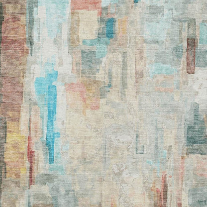 8' X 10' Pearl And Gray Abstract Washable Indoor Outdoor Area Rug HomeRoots