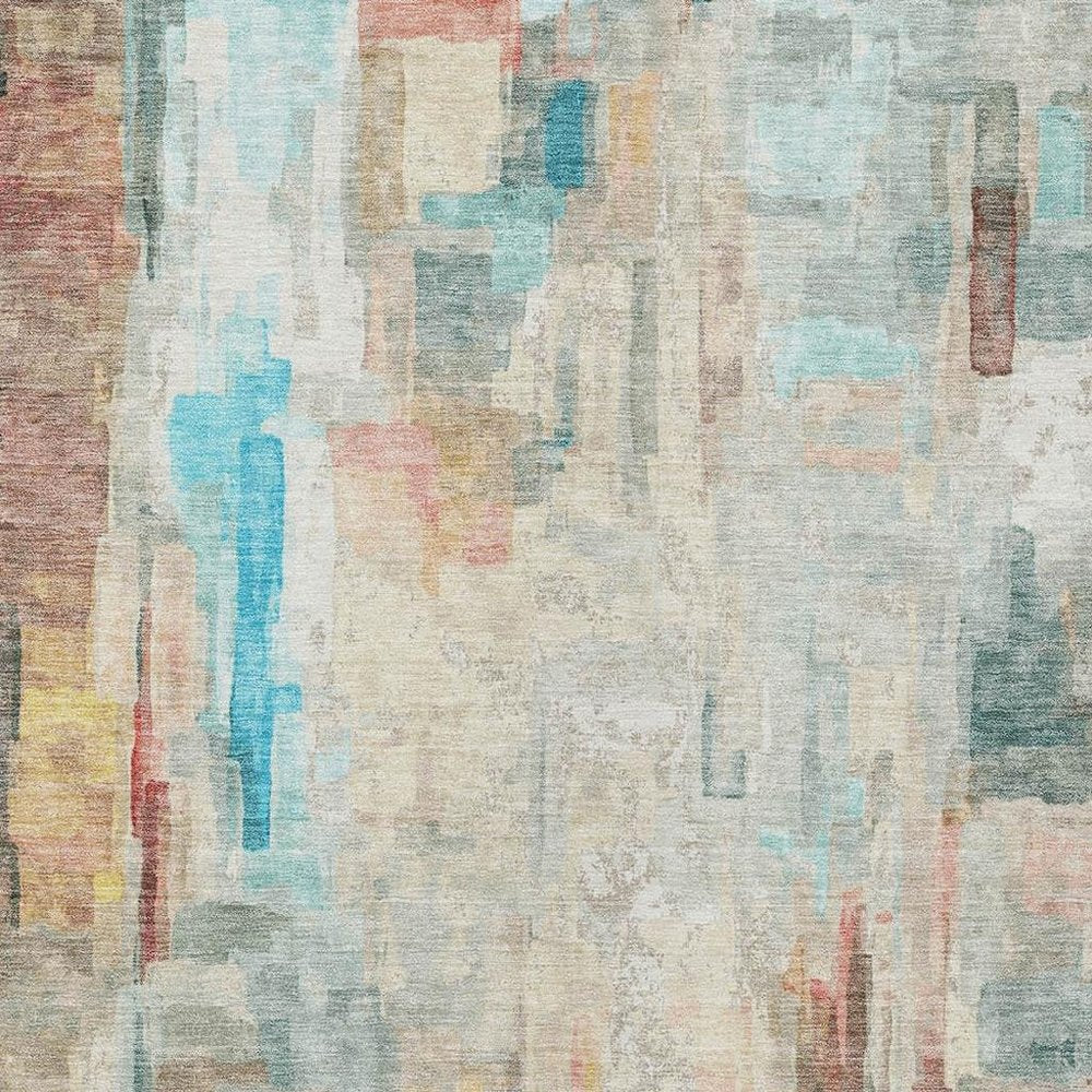 9' X 12' Pearl And Gray Abstract Washable Indoor Outdoor Area Rug HomeRoots