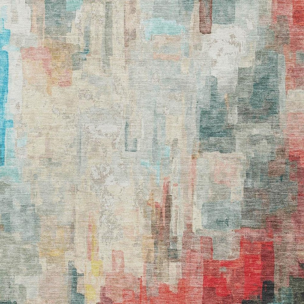 9' X 12' Pearl And Gray Abstract Washable Indoor Outdoor Area Rug HomeRoots