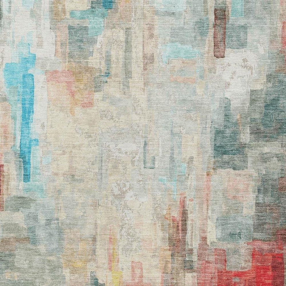 10' X 14' Pearl And Gray Abstract Washable Indoor Outdoor Area Rug HomeRoots