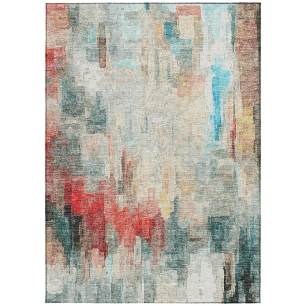 10' X 14' Pearl And Gray Abstract Washable Indoor Outdoor Area Rug HomeRoots