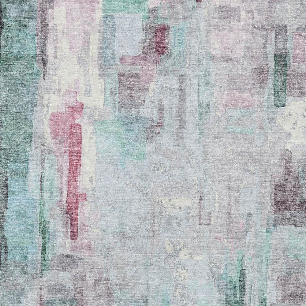 5' X 8' Sky Blue And Mauve Abstract Washable Indoor Outdoor Area Rug HomeRoots