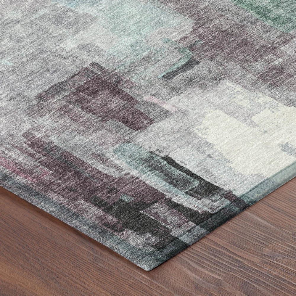5' X 8' Sky Blue And Mauve Abstract Washable Indoor Outdoor Area Rug HomeRoots