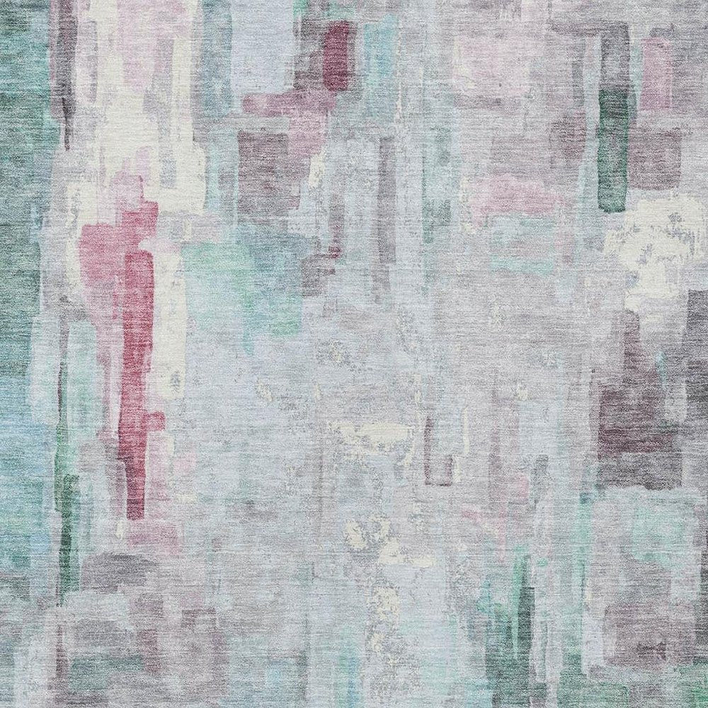8' X 10' Sky Blue And Mauve Abstract Washable Indoor Outdoor Area Rug HomeRoots