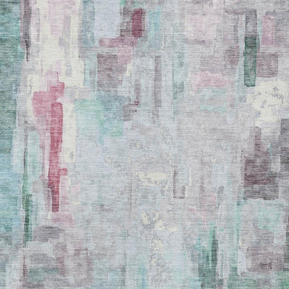8' X 10' Sky Blue And Mauve Abstract Washable Indoor Outdoor Area Rug HomeRoots