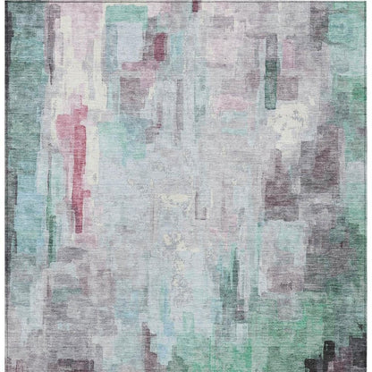 8' X 10' Sky Blue And Mauve Abstract Washable Indoor Outdoor Area Rug HomeRoots