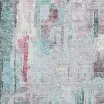 8' X 10' Sky Blue And Mauve Abstract Washable Indoor Outdoor Area Rug HomeRoots