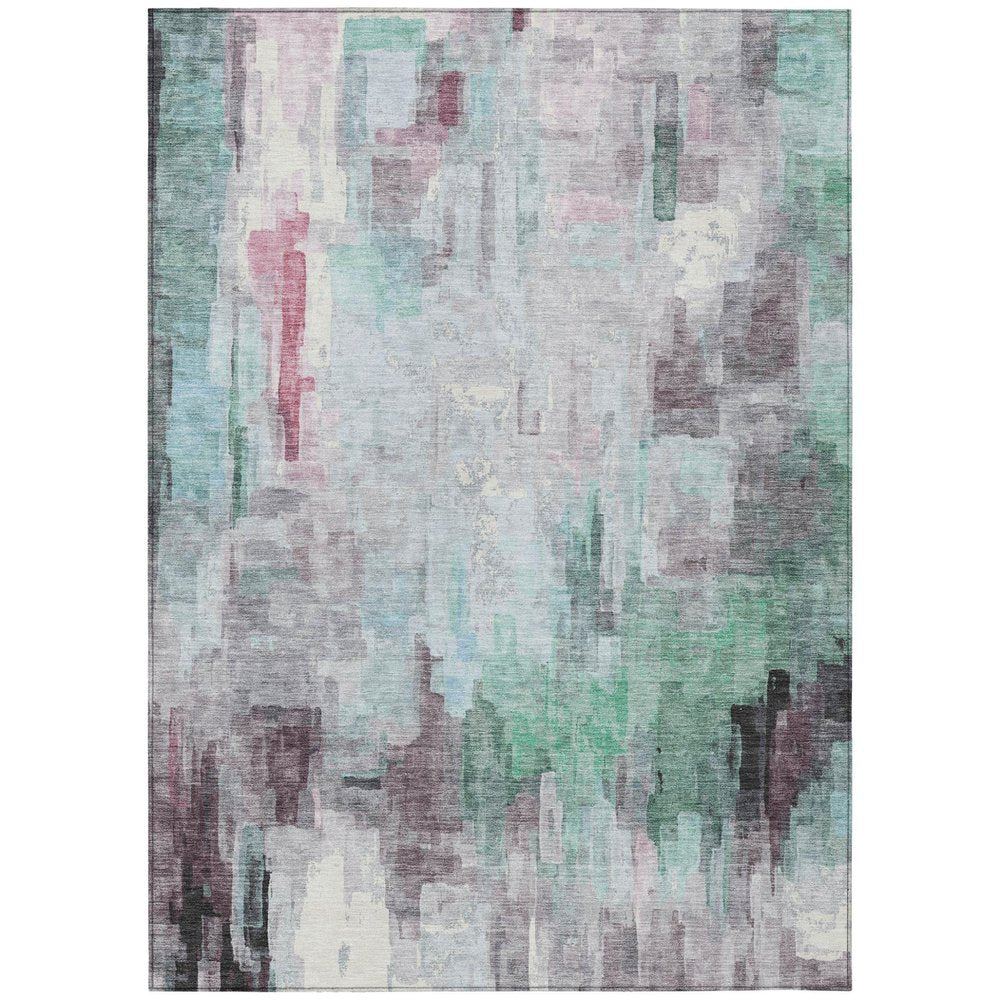 8' X 10' Sky Blue And Mauve Abstract Washable Indoor Outdoor Area Rug HomeRoots