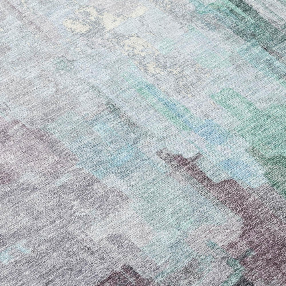 8' X 10' Sky Blue And Mauve Abstract Washable Indoor Outdoor Area Rug HomeRoots