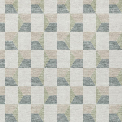10' X 14' Green And Teal Blue Geometric Washable Indoor Outdoor Area Rug HomeRoots