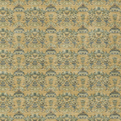 3' X 5' Gold And Silver Floral Washable Indoor Outdoor Area Rug HomeRoots
