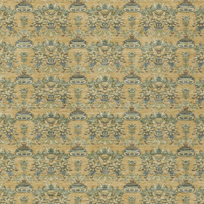 10' X 14' Gold And Silver Floral Washable Indoor Outdoor Area Rug HomeRoots