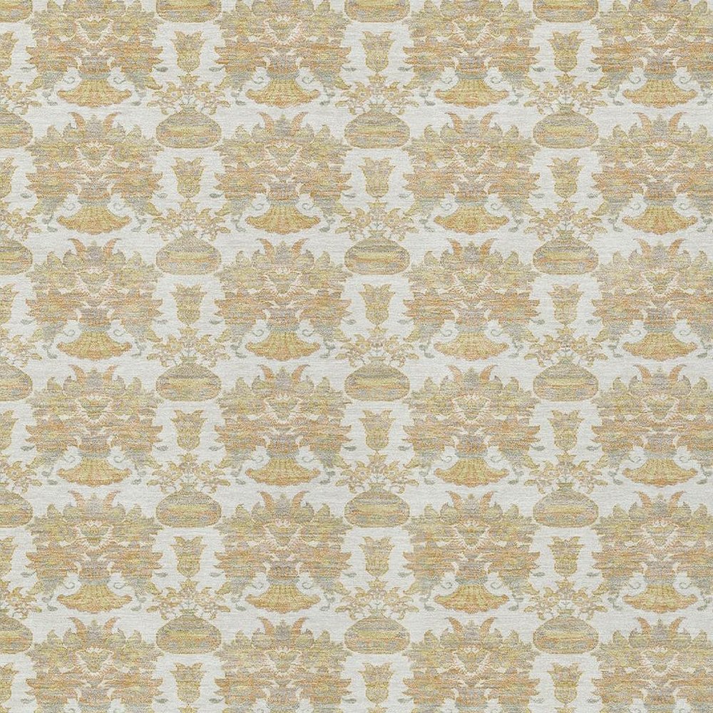 8' X 10' Ivory And Wheat Floral Washable Indoor Outdoor Area Rug HomeRoots