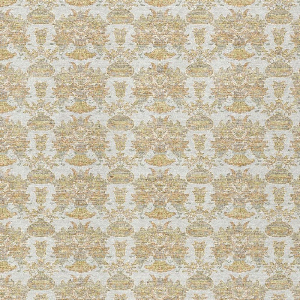 8' X 10' Ivory And Wheat Floral Washable Indoor Outdoor Area Rug HomeRoots