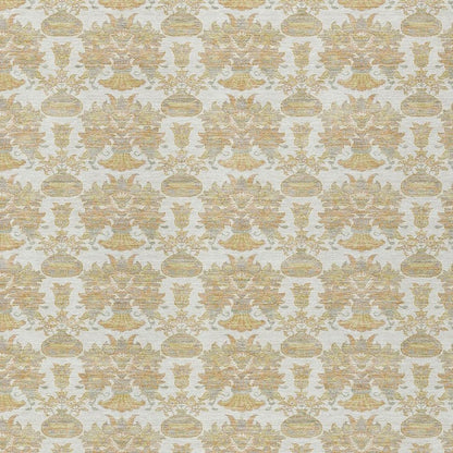 8' X 10' Ivory And Wheat Floral Washable Indoor Outdoor Area Rug HomeRoots