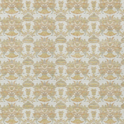 9' X 12' Ivory And Wheat Floral Washable Indoor Outdoor Area Rug HomeRoots