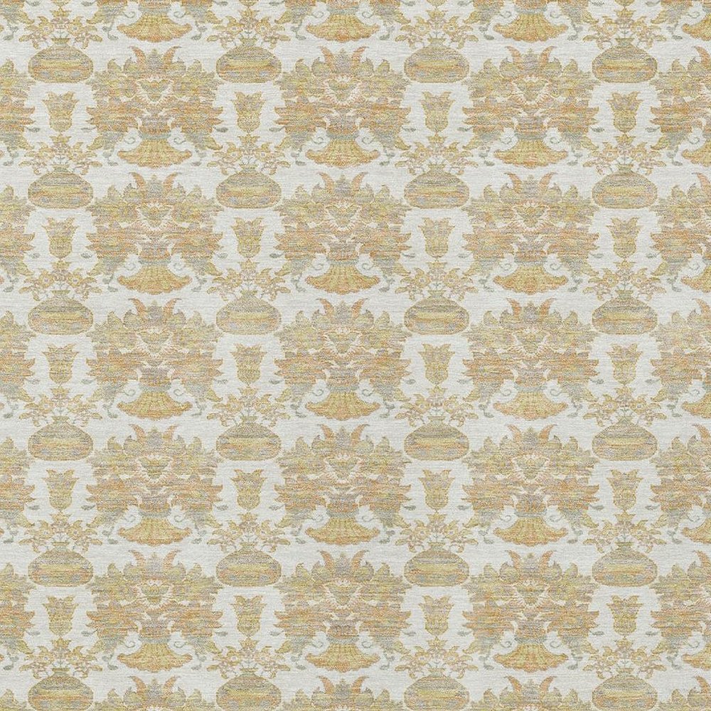 9' X 12' Ivory And Wheat Floral Washable Indoor Outdoor Area Rug HomeRoots