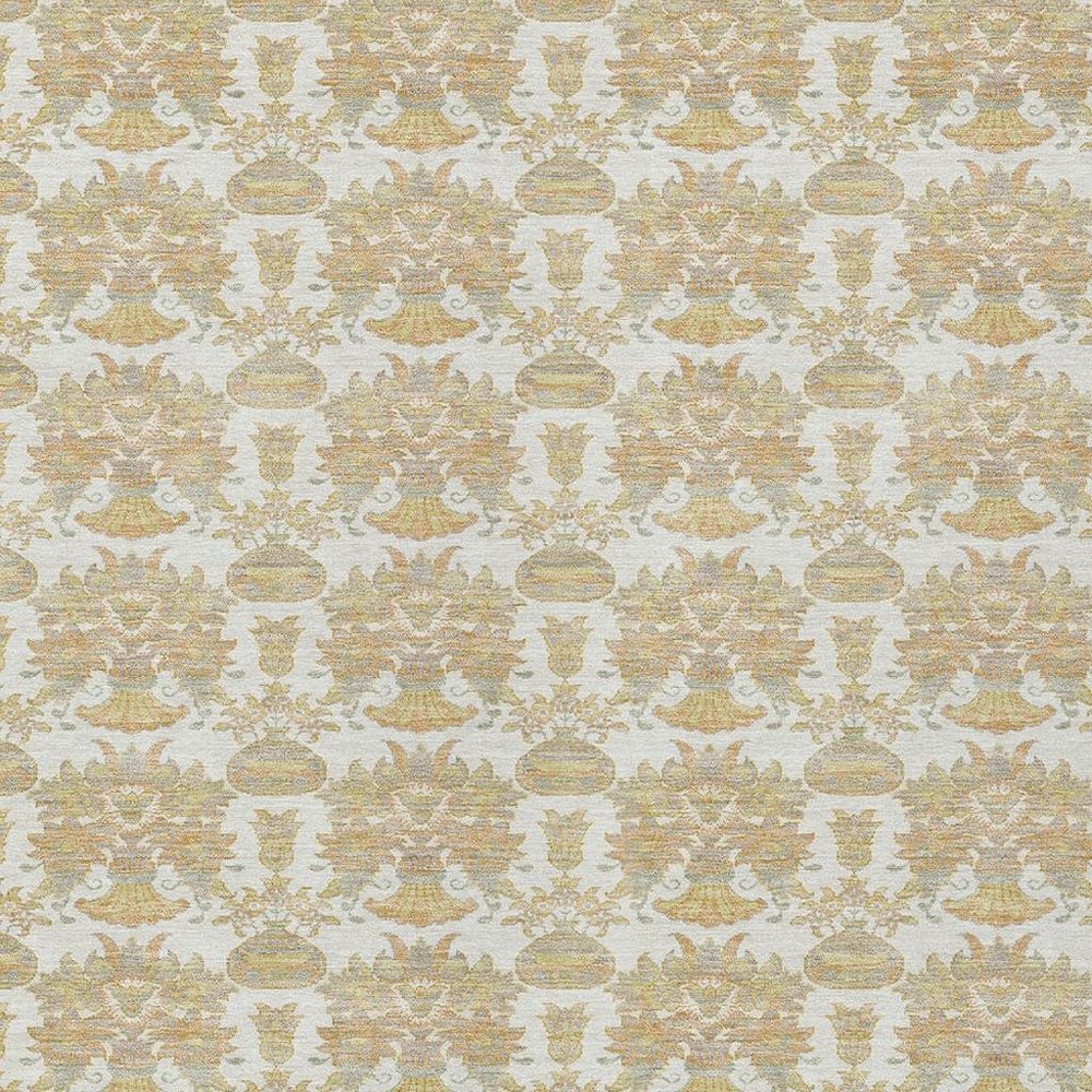 10' X 14' Ivory And Wheat Floral Washable Indoor Outdoor Area Rug — view 4