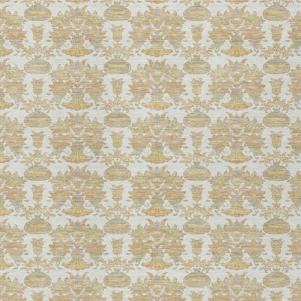 10' X 14' Ivory And Wheat Floral Washable Indoor Outdoor Area Rug HomeRoots