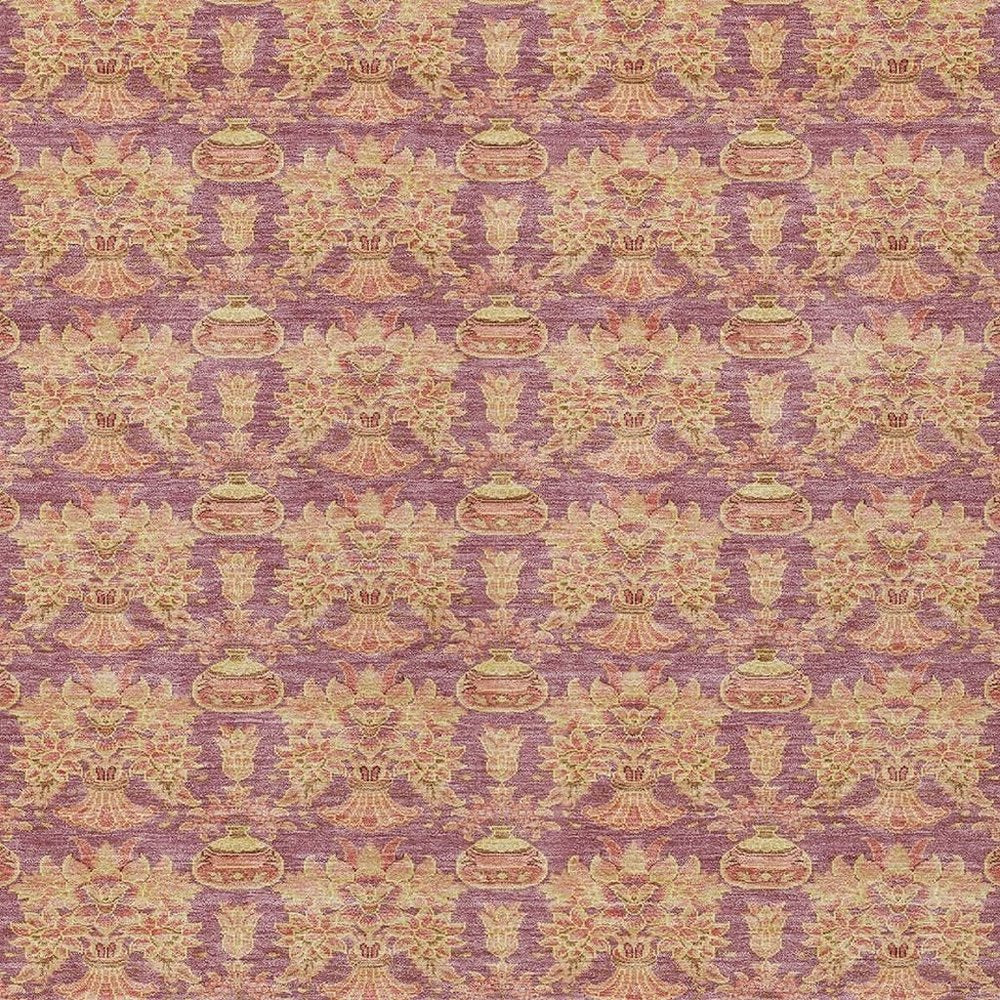 5' X 8' Mauve And Taupe Floral Washable Indoor Outdoor Area Rug HomeRoots