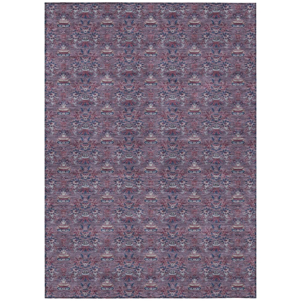 3' X 5' Plum And Gray Floral Washable Indoor Outdoor Area Rug HomeRoots