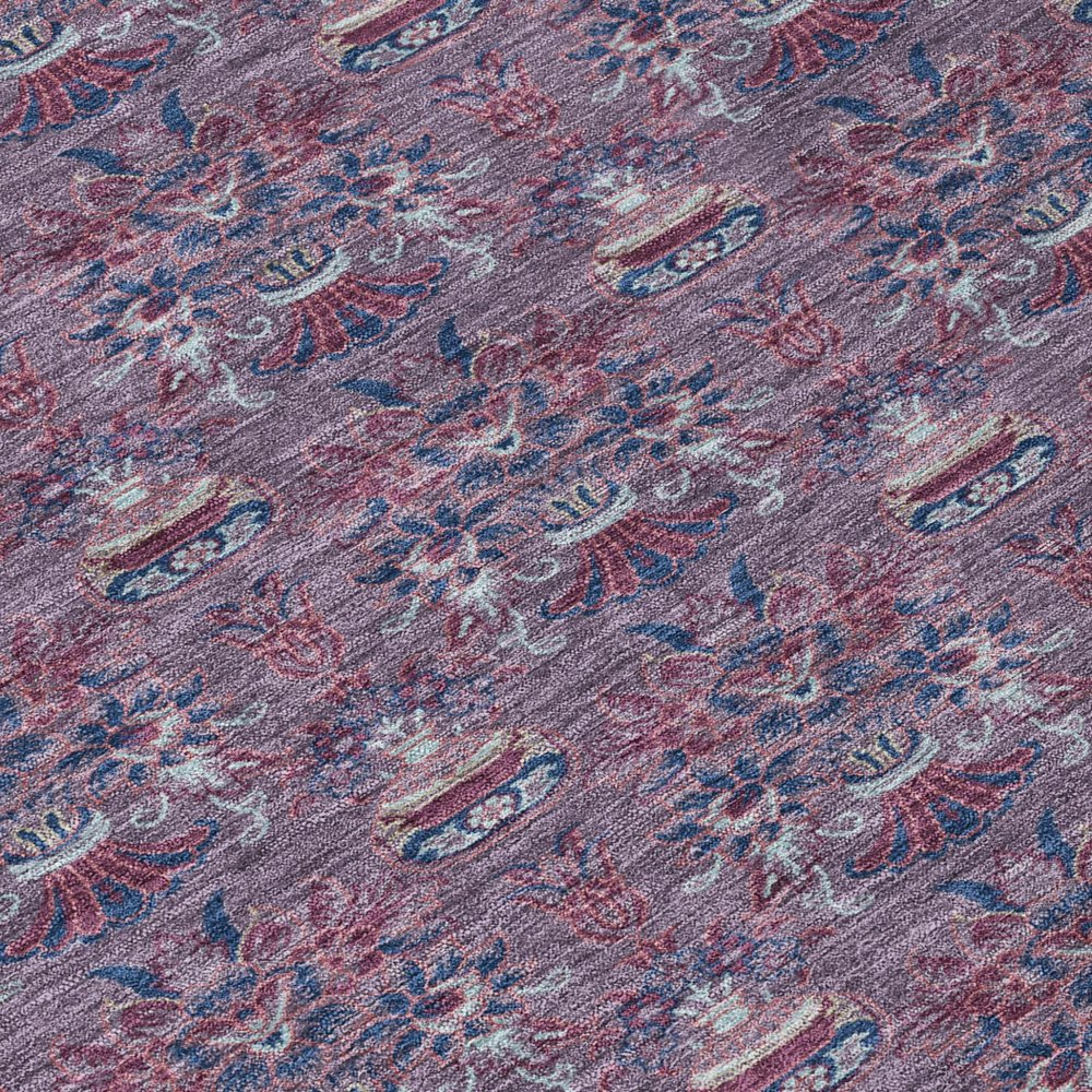 3' X 5' Plum And Gray Floral Washable Indoor Outdoor Area Rug HomeRoots