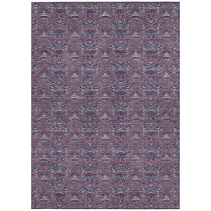 5' X 8' Plum And Gray Floral Washable Indoor Outdoor Area Rug HomeRoots